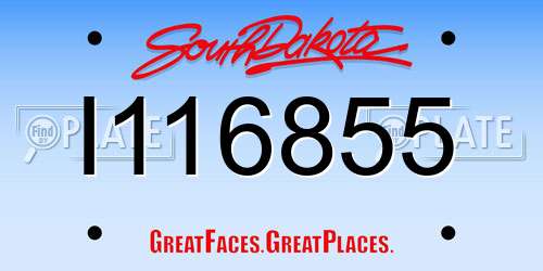 I116855 South Dakota License Plate