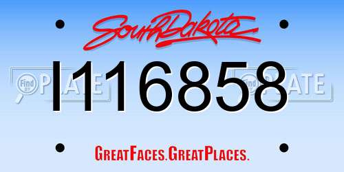 I116858 South Dakota License Plate