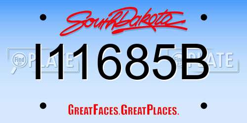 I11685B South Dakota License Plate