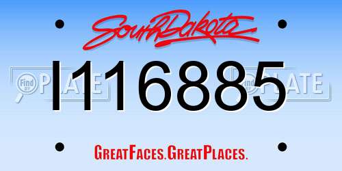 I116885 South Dakota License Plate