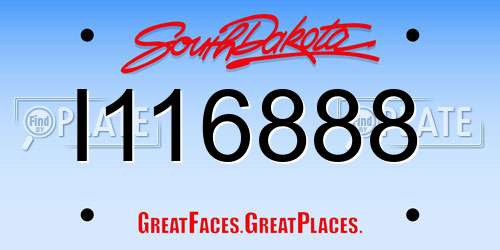 I116888 South Dakota License Plate