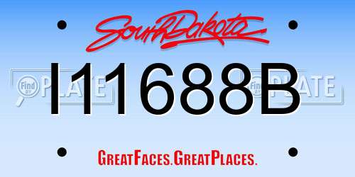 I11688B South Dakota License Plate