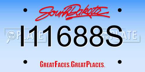 I11688S South Dakota License Plate