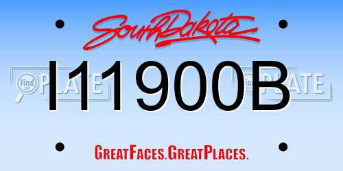 I11900B South Dakota License Plate
