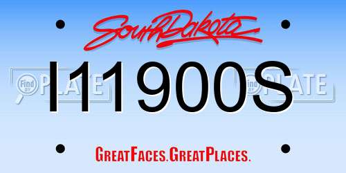 I11900S South Dakota License Plate