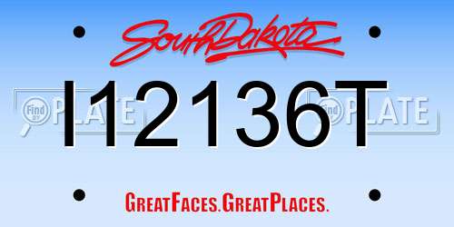 I12136T South Dakota License Plate