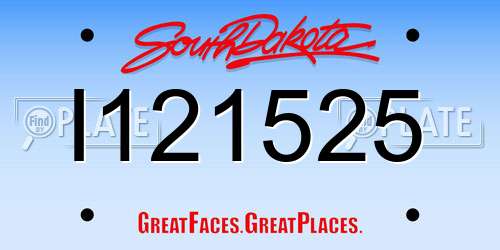 I121525 South Dakota License Plate