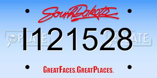 I121528 South Dakota License Plate
