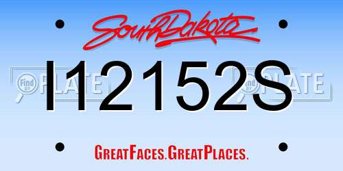 I12152S South Dakota License Plate