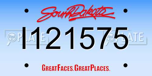I121575 South Dakota License Plate