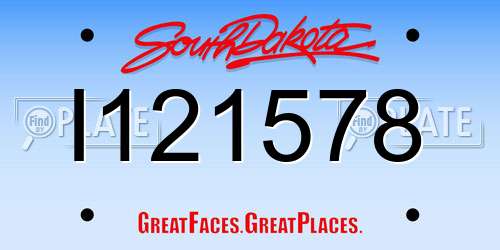 I121578 South Dakota License Plate
