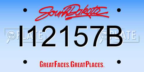 I12157B South Dakota License Plate