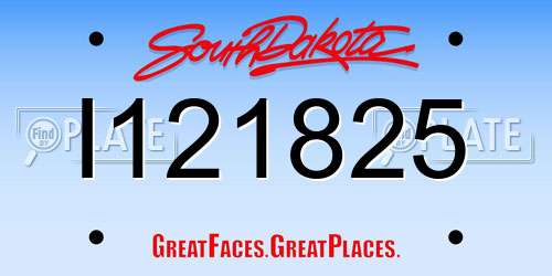 I121825 South Dakota License Plate