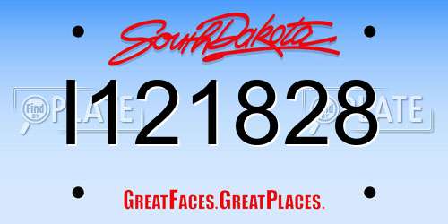 I121828 South Dakota License Plate