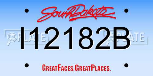 I12182B South Dakota License Plate