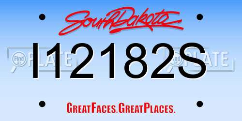 I12182S South Dakota License Plate