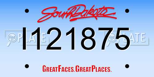 I121875 South Dakota License Plate