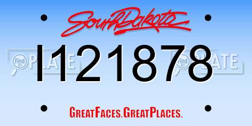 I121878 South Dakota License Plate
