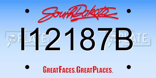 I12187B South Dakota License Plate