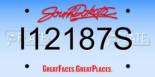 I12187S South Dakota License Plate