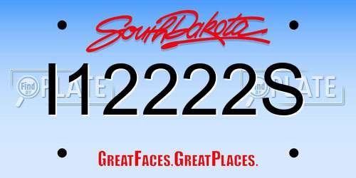 I12222S South Dakota License Plate