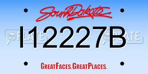 I12227B South Dakota License Plate