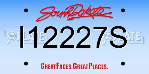 I12227S South Dakota License Plate