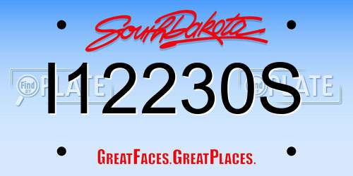 I12230S South Dakota License Plate