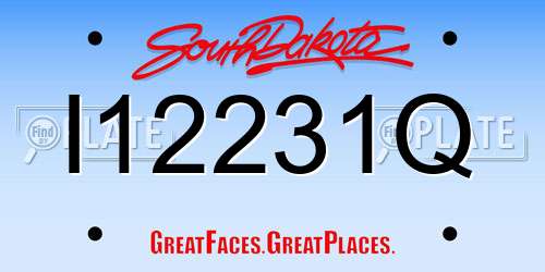 I12231Q South Dakota License Plate