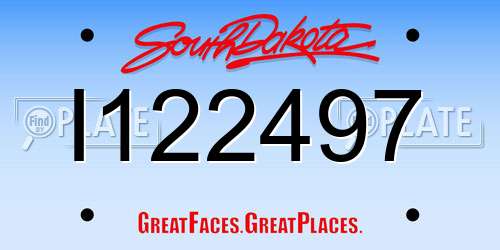 I122497 South Dakota License Plate