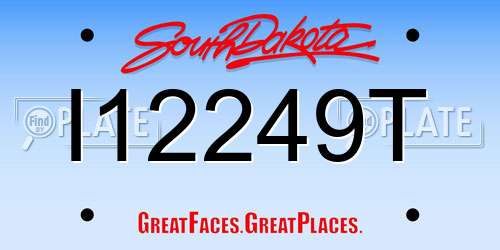 I12249T South Dakota License Plate