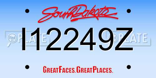 I12249Z South Dakota License Plate