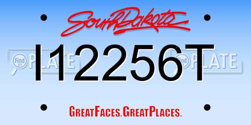 I12256T South Dakota License Plate