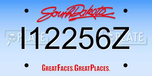 I12256Z South Dakota License Plate