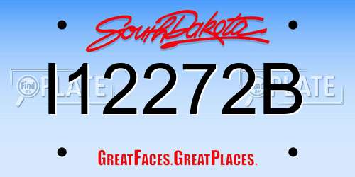I12272B South Dakota License Plate