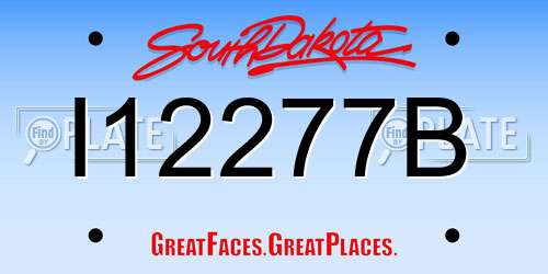 I12277B South Dakota License Plate