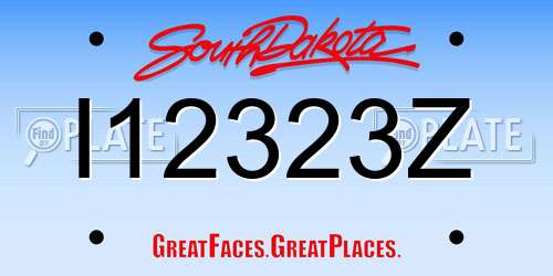 I12323Z South Dakota License Plate