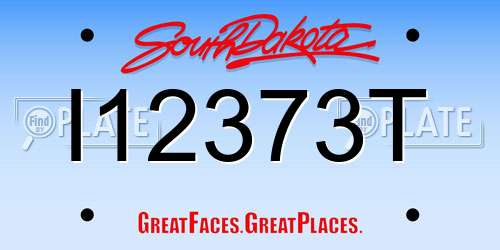 I12373T South Dakota License Plate