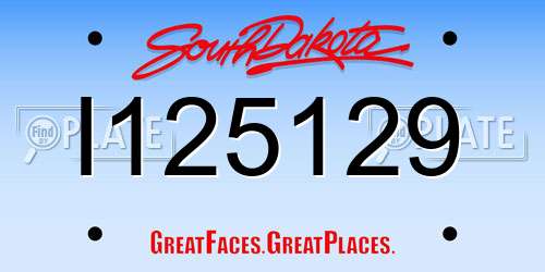 I125129 South Dakota License Plate