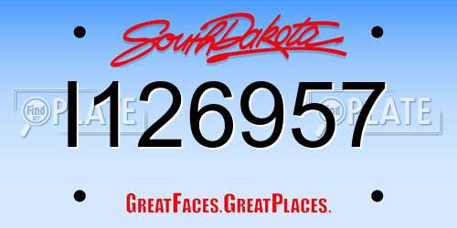 I126957 South Dakota License Plate