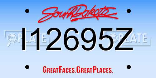 I12695Z South Dakota License Plate