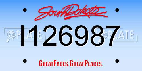 I126987 South Dakota License Plate