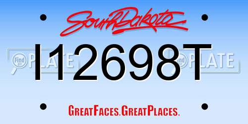 I12698T South Dakota License Plate