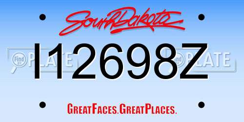 I12698Z South Dakota License Plate