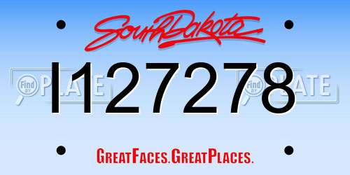 I127278 South Dakota License Plate