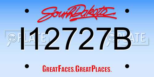 I12727B South Dakota License Plate