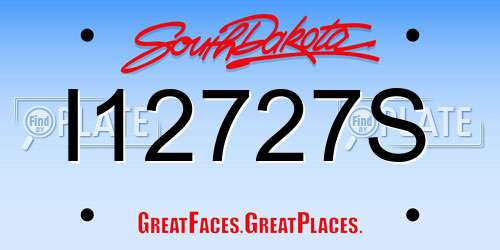 I12727S South Dakota License Plate
