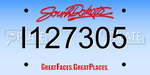 I127305 South Dakota License Plate