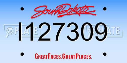 I127309 South Dakota License Plate