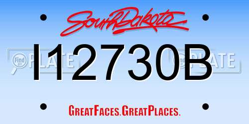 I12730B South Dakota License Plate